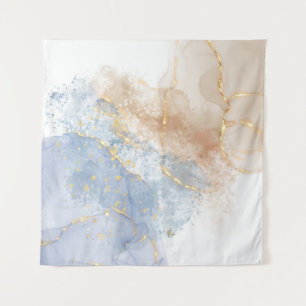 Abstract Blue, Taupe and Gold Tapestry