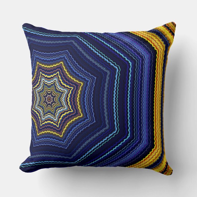 Abstract Blue Throw Pillow (Front)