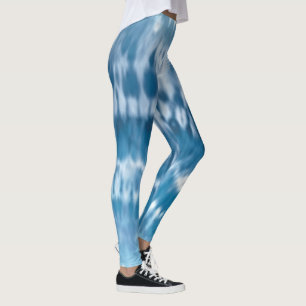 Abstract Blue Tie Dye Leggings