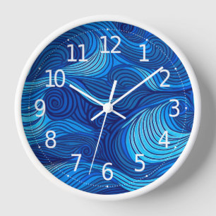 Abstract Blue Turquoise Ocean Water Waves   Clock