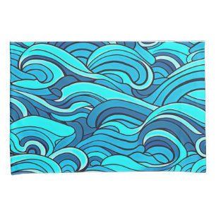 Abstract Blue Turquoise Ocean Water Waves   Pillowcase