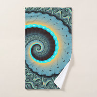 Abstract Blue Turquoise Orange Fractal Art Spiral