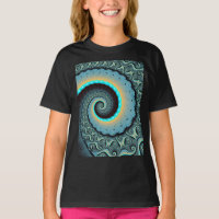 Abstract Blue Turquoise Orange Fractal Art Spiral