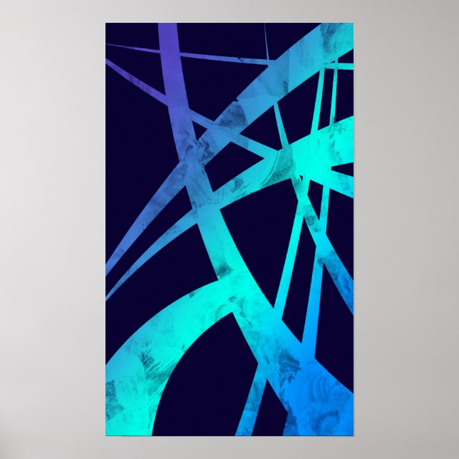 Abstract Blue Vectors Poster (Front)