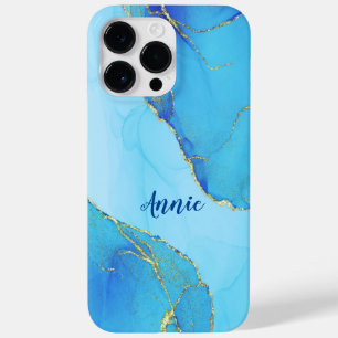 ABSTRACT BLUE WATER COLOR PERSONALIZED Case-Mate iPhone 14 PRO MAX CASE