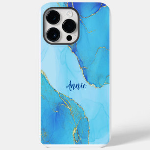 ABSTRACT BLUE WATER COLOR PERSONALIZED iPhone 14 PRO MAX CASE