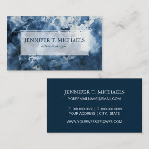 Abstract blue watercolor background business card