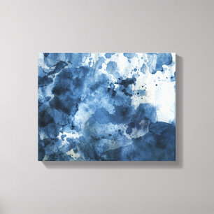 Abstract blue watercolor background canvas print