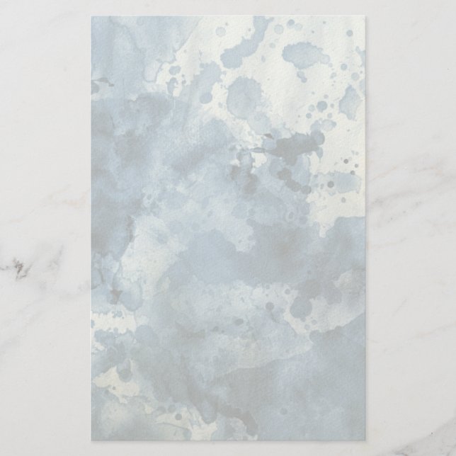 Abstract blue watercolor background stationery (Front)