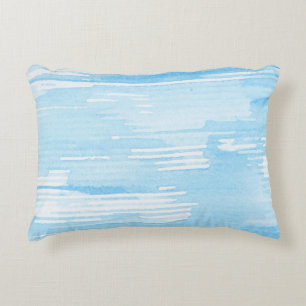 Abstract blue watercolor background, texture. 2 decorative pillow