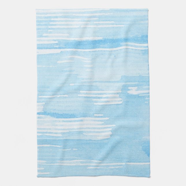 Abstract blue watercolor background, texture. kitchen towel (Vertical)