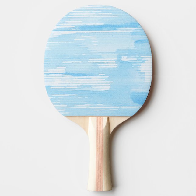 Abstract blue watercolor background, texture. ping pong paddle (Front)
