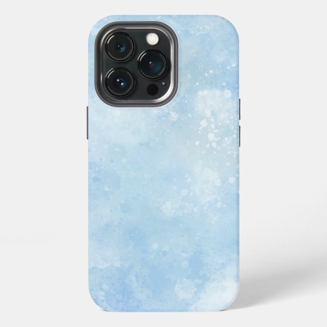 Abstract Blue Watercolor Snow Background iPhone Case (Back)