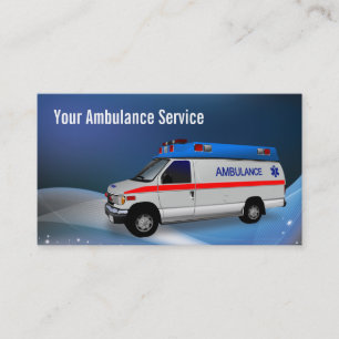 Abstract Blue Wave Ambulance Service Business Card