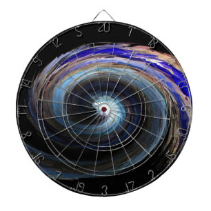 Abstract Blue Wave Design Dartboard
