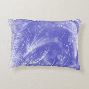 Abstract Blue White Dandelions and fireflies Accent Pillow