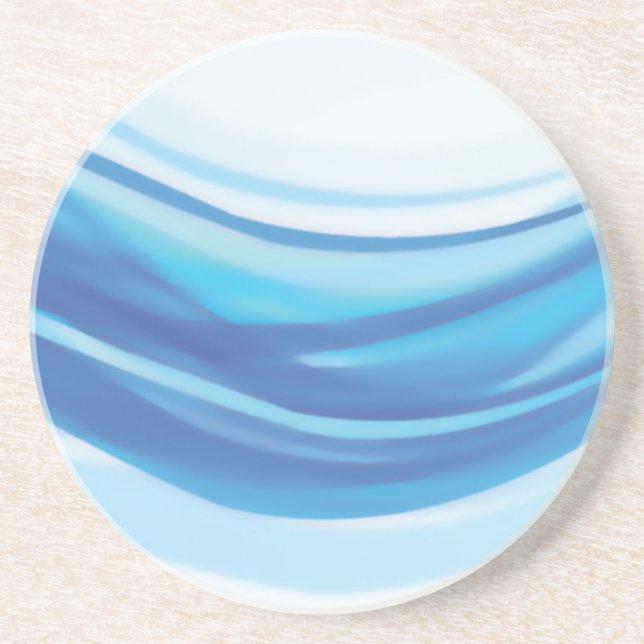 ABSTRACT BLUE WHITE DIGITAL SWIRLS COOL DIGITAL BA COASTER (Front)