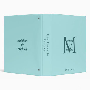 Abstract Blue& White Florals Monogram Binder