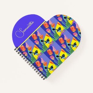 Abstract Blue Wren Australian Bird Birds Notebook