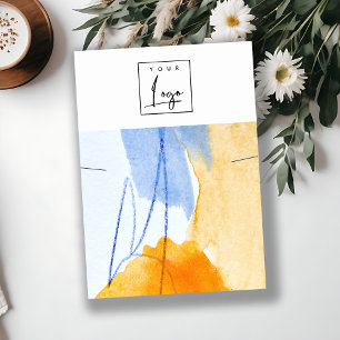 Abstract Blue Yellow Art Logo Necklace Display Business Card