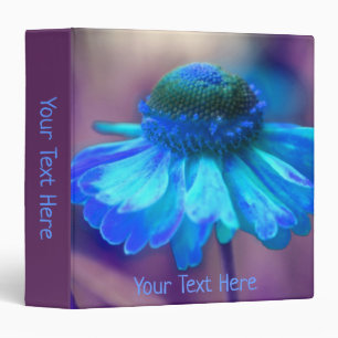 Abstract Blue Zinnia Daisy Flower Personalized Binder