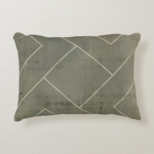 Abstract Blueprint with Geometric Shapes Accent Pillow