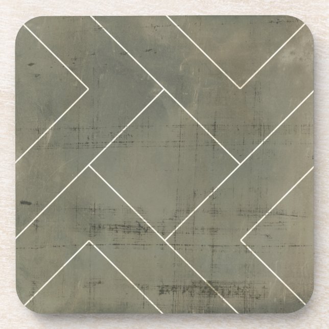 Abstract Blueprint with Geometric Shapes Coaster (Front)