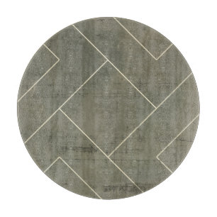 Abstract Blueprint with Geometric Shapes Cutting Board