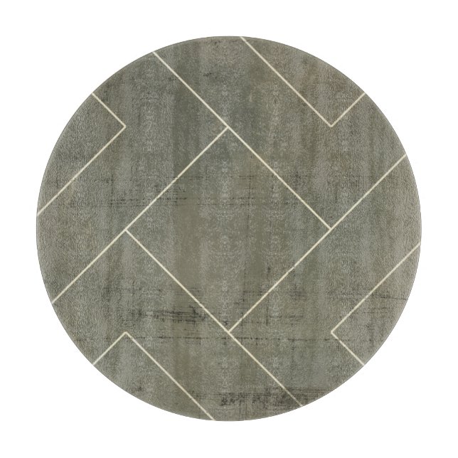Abstract Blueprint with Geometric Shapes Cutting Board (Front)