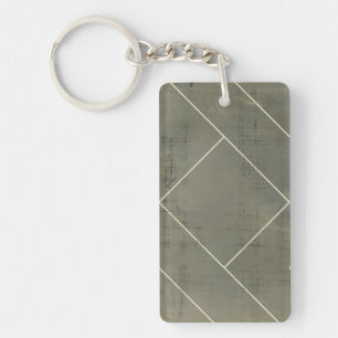 Abstract Blueprint with Geometric Shapes Keychain