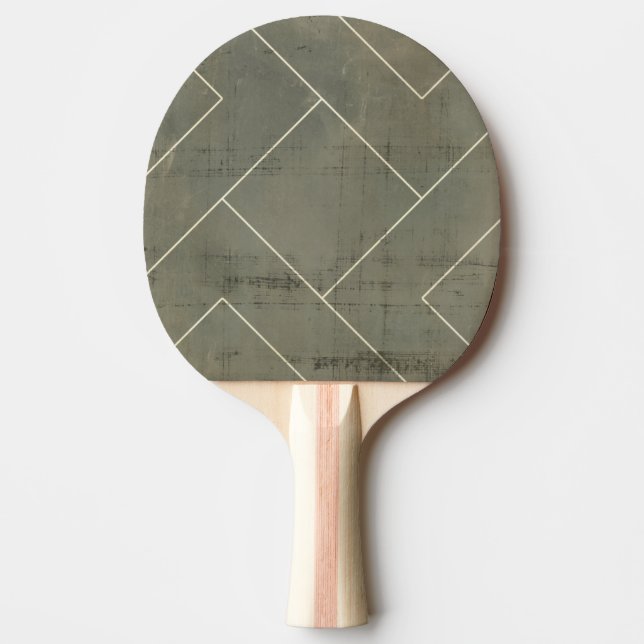 Abstract Blueprint with Geometric Shapes Ping Pong Paddle (Front)