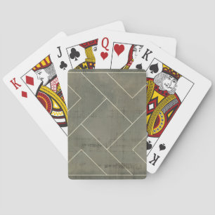 Abstract Blueprint with Geometric Shapes Playing Cards