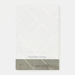 Abstract Blueprint with Geometric Shapes Post-it Notes