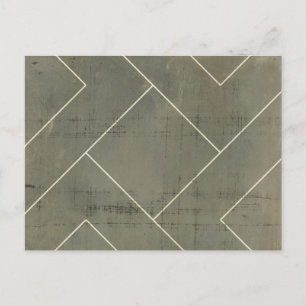 Abstract Blueprint with Geometric Shapes Postcard