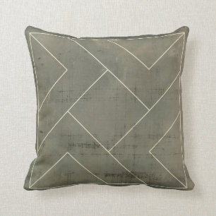 Abstract Blueprint with Geometric Shapes Throw Pillow