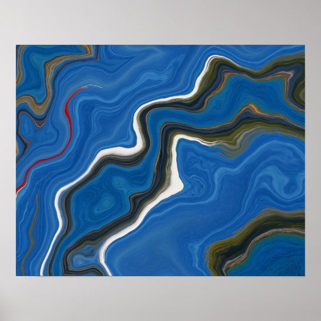 ABSTRACT BLUES WALL POSTER (Front)