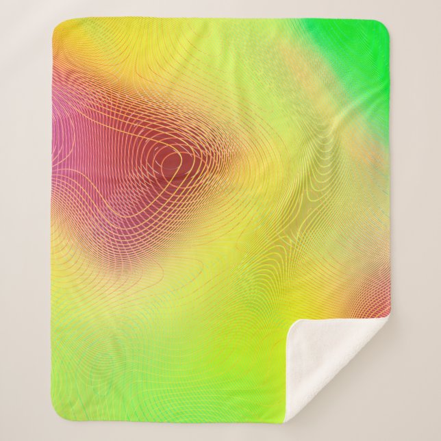 abstract blur background. multicolored graphic pat sherpa blanket (Front)