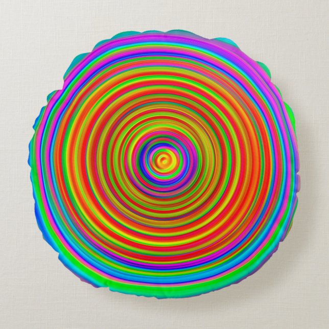 abstract blurred background, vintage geometric tex round pillow (Front)