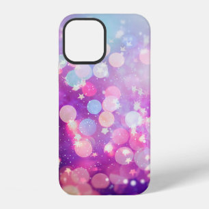 Abstract blurred of blue and silver glittering shi iPhone 12 case