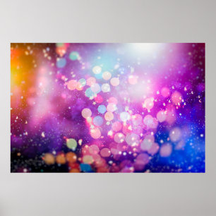 Abstract blurred of blue and silver glittering shi poster