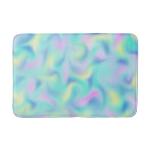 Abstract Blurred Pretty Pastel Swirls Pattern Bath Mat