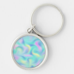 Abstract Blurred Pretty Pastel Swirls Pattern Keyc Keychain