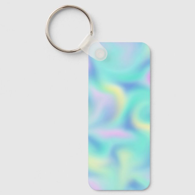 Abstract Blurred Pretty Pastel Swirls Pattern Keychain (Front)