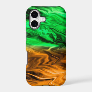 Abstract blurry spotted pattern in orange green