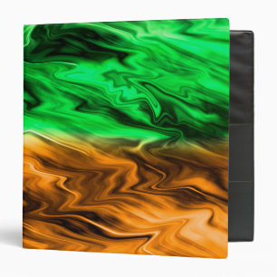 Abstract blurry spotted pattern in orange green binder