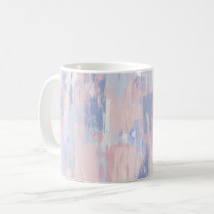 Abstract Blush and Blue Paint Strokes Coffee Mug