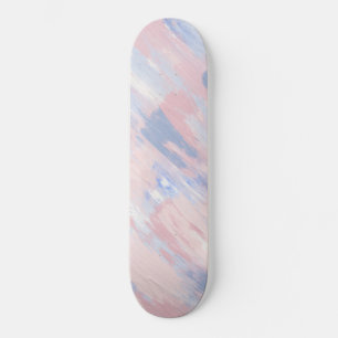 Abstract Blush and Blue Paint Strokes Skateboard