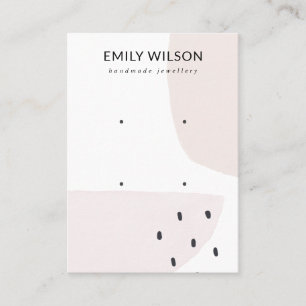 ABSTRACT BLUSH DUSKY PINK STUD 2 EARRING DISPLAY  BUSINESS CARD