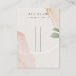 Abstract Blush Earthy Green Hairclips Pin Display  Business Card