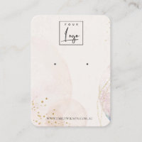 Abstract Blush Gold Watercolor Earring Display